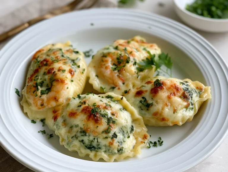 Cheesy Shrimp Spinach Stuffed Pasta Rolls Recipe