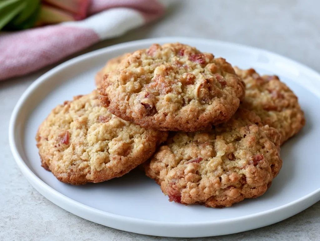 Chewy Rhubarb Oat Cookies Recipe