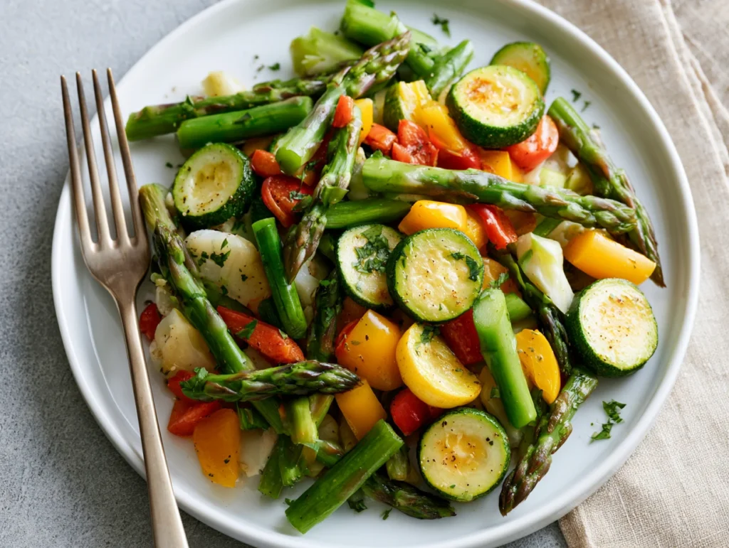 Colorful Sauteed Spring Vegetable Salad Recipe