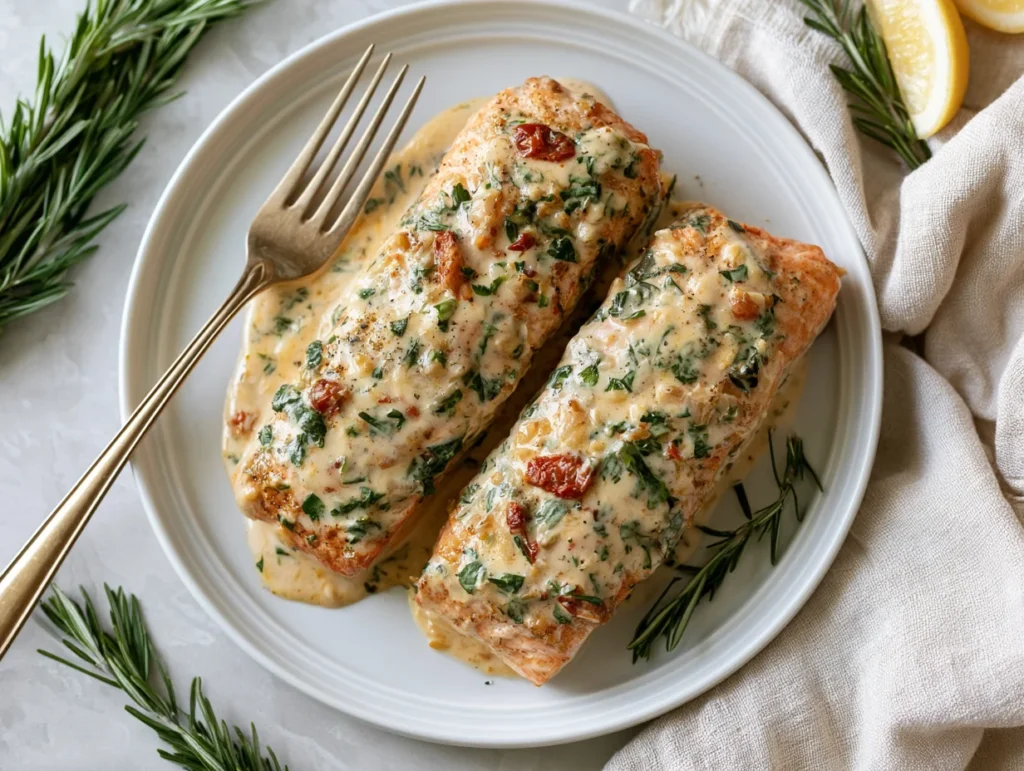 Creamy Garlic Butter Tuscan Salmon Recipe