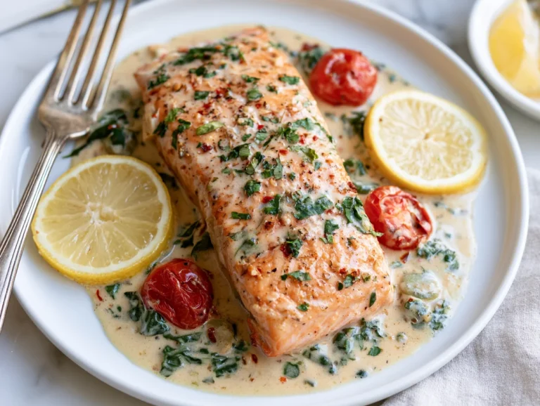 Creamy Garlic Butter Tuscan Salmon Recipe