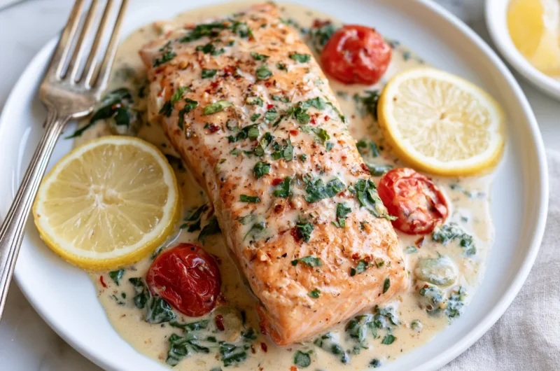 Creamy Garlic Butter Tuscan Salmon Recipe