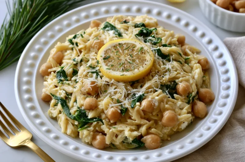 Creamy Lemon Ricotta Orzo with Chickpeas Recipe