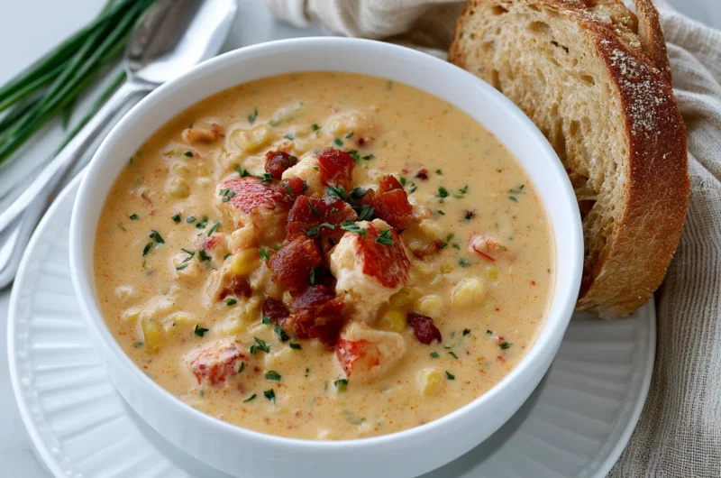 Creamy Lobster Corn Chowder with Bacon Recipe