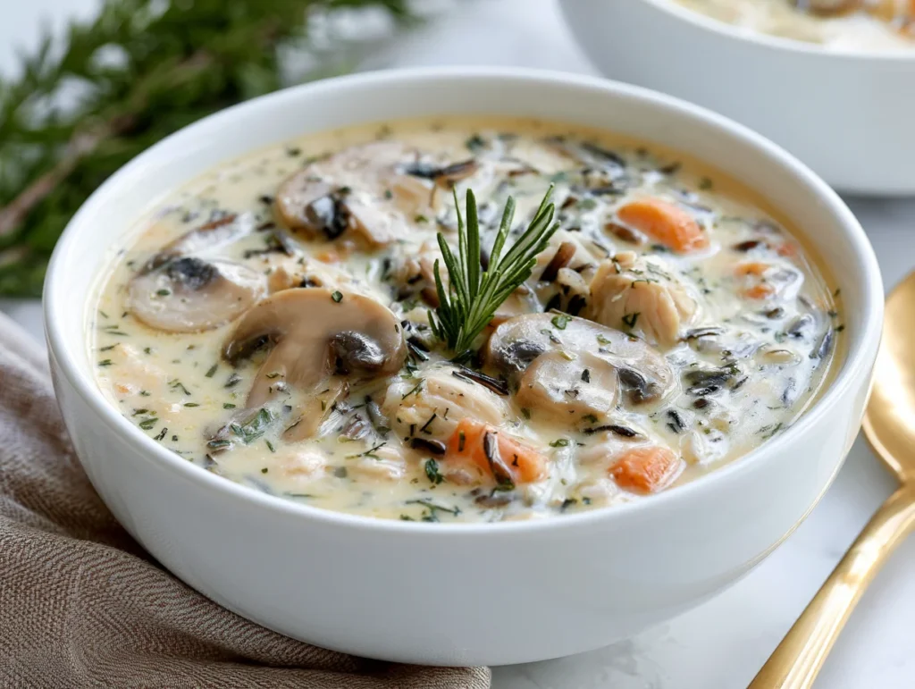 Creamy Mushroom Chicken Wild Rice Soup Recipe