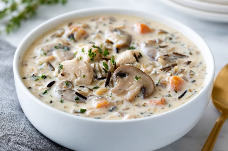 Creamy Mushroom Chicken Wild Rice Soup Recipe