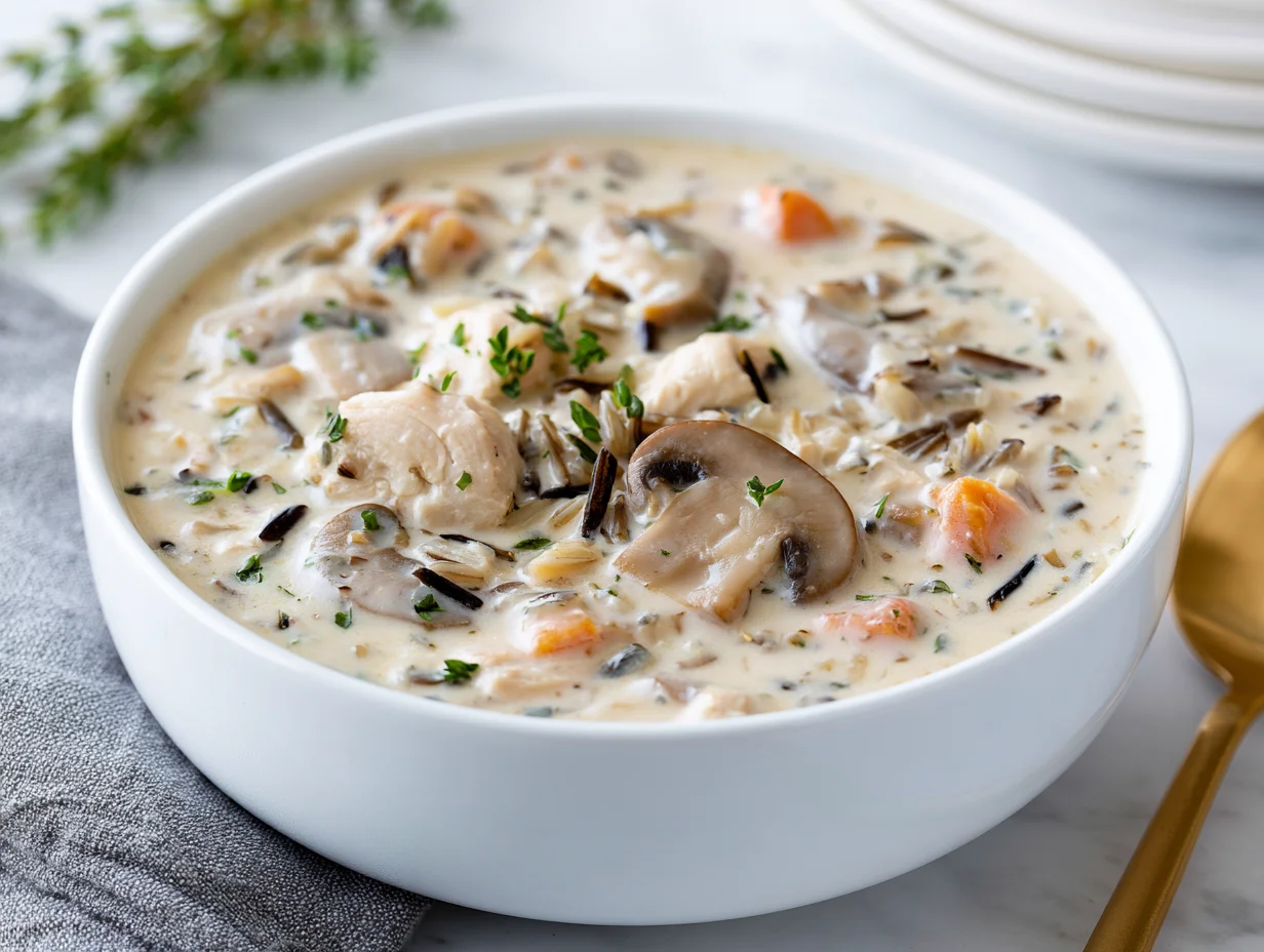 Creamy Mushroom Chicken Wild Rice Soup Recipe
