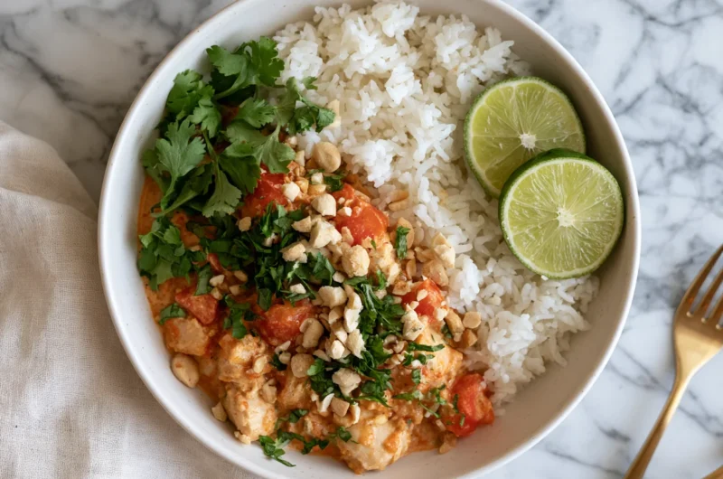 Creamy Thai Peanut Chicken Bowl Recipe