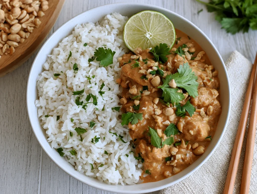 Creamy Thai Peanut Chicken Bowl Recipe