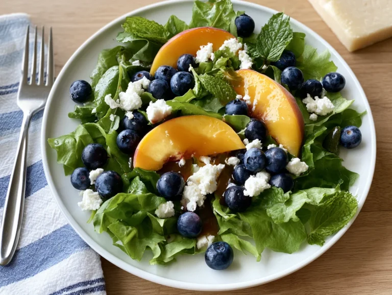 Crisp Blueberry Peach Feta Salad Recipe