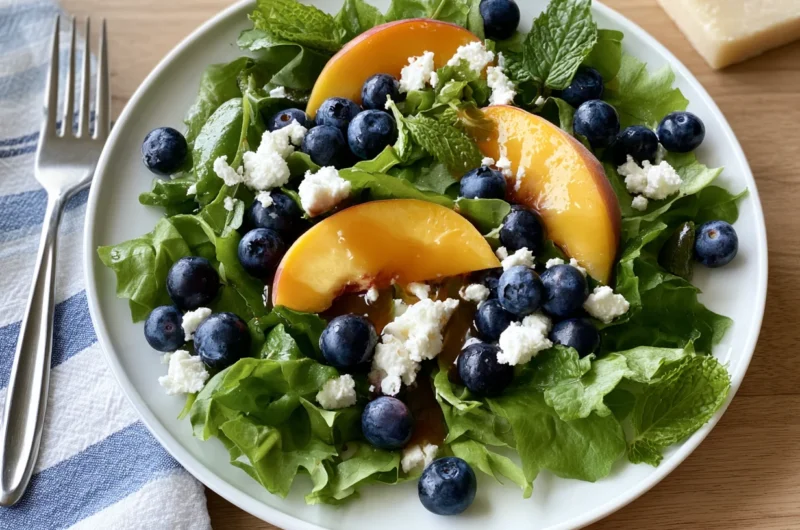 Crisp Blueberry Peach Feta Salad Recipe