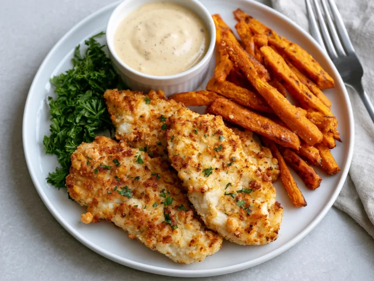 Crispy Chicken with Sweet Potato Fries Recipe