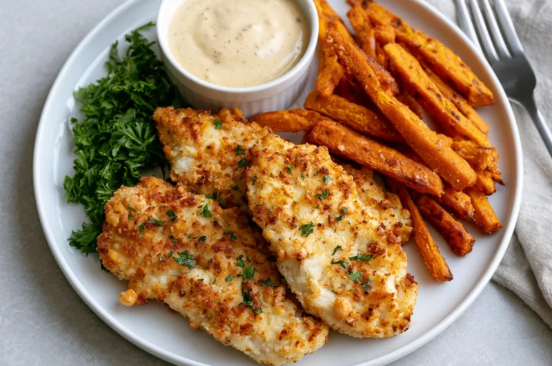 Crispy Chicken with Sweet Potato Fries Recipe