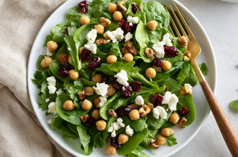 Crunchy Feta Cranberry Chickpea Salad Recipe