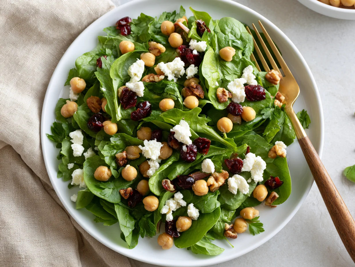 Crunchy Feta Cranberry Chickpea Salad Recipe