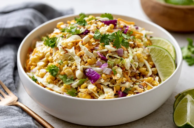 Crunchy Mexican Street Corn Coleslaw Recipe