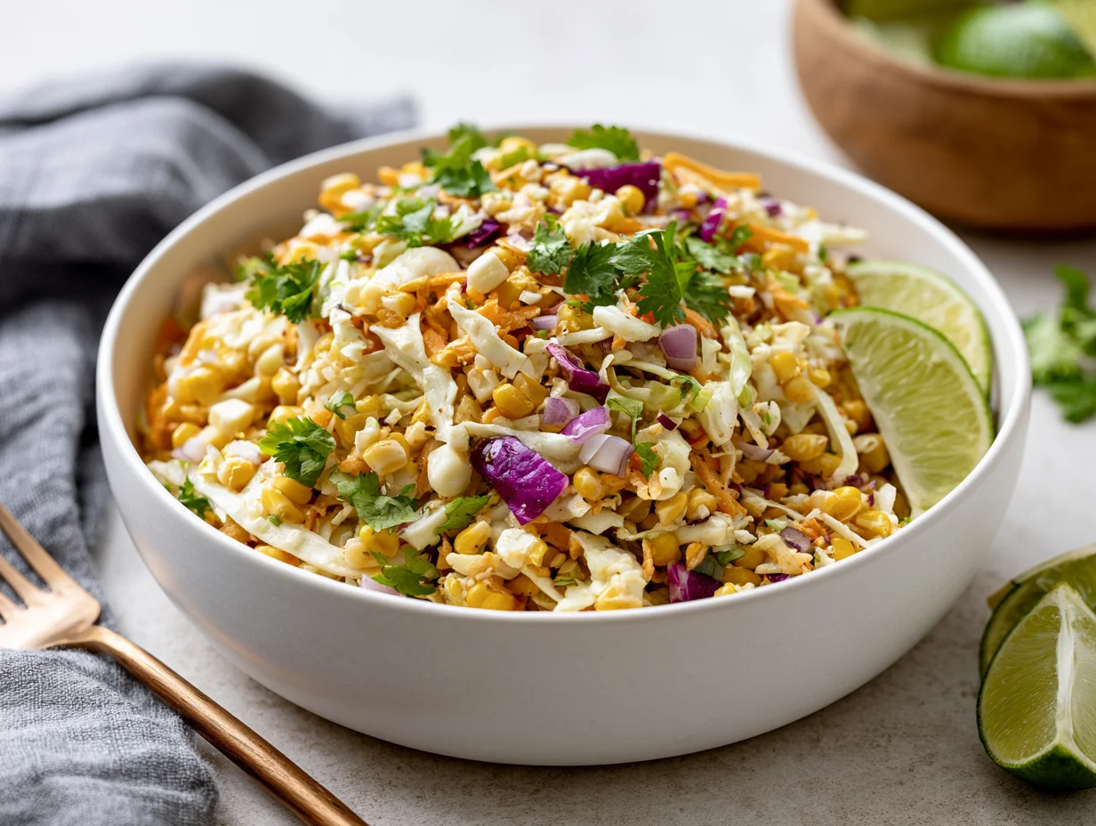 Crunchy Mexican Street Corn Coleslaw Recipe