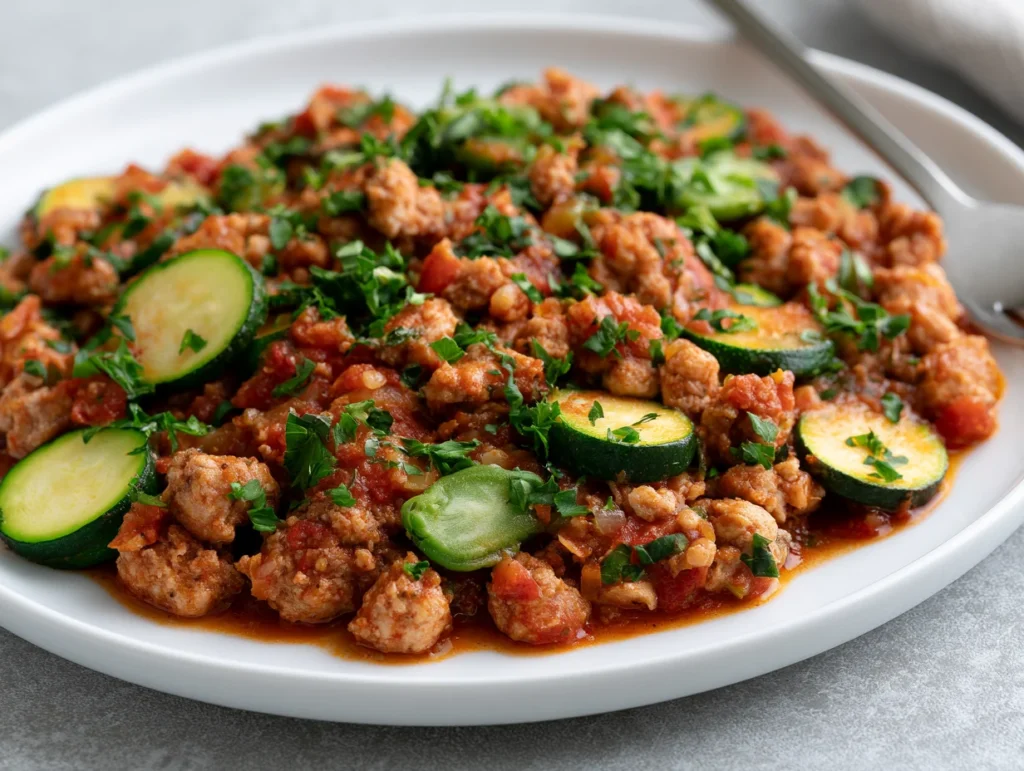 Easy Ground Turkey Zucchini Skillet Recipe