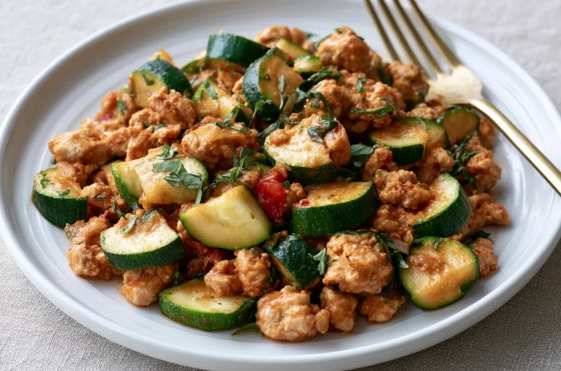 Easy Ground Turkey Zucchini Skillet Recipe