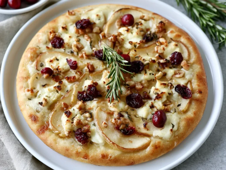 Elegant Pear Cranberry Brie Flatbread Recipe