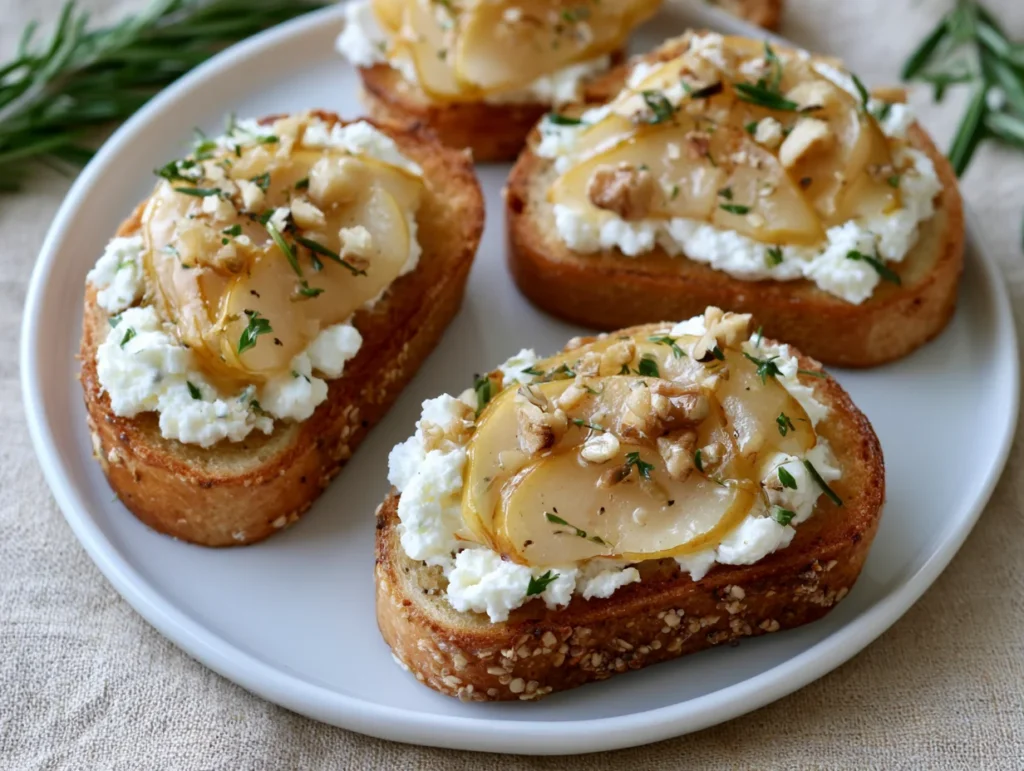 Elegant Pear Goat Cheese Crostini Recipe