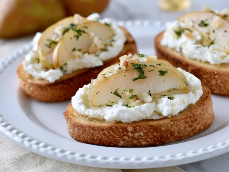 Elegant Pear Goat Cheese Crostini Recipe