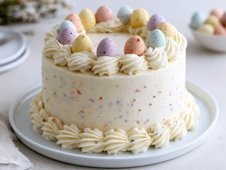 Festive Speckled Egg Buttercream Cake Recipe