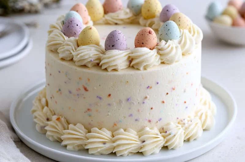 Festive Speckled Egg Buttercream Cake Recipe