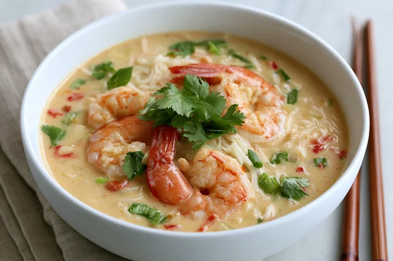 Flavorful Thai Shrimp Coconut Noodle Soup Recipe
