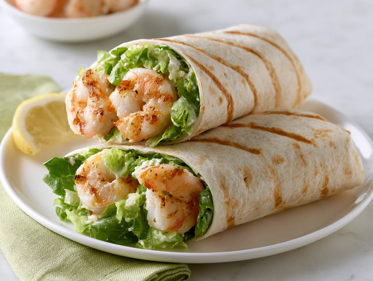 Fresh Grilled Shrimp Caesar Wraps Recipe