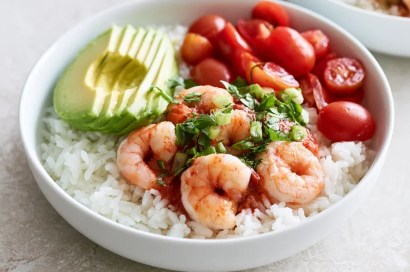 Fresh Shrimp Avocado Rice Bowls Recipe