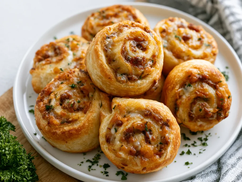 Garlic Butter Bacon Cheeseburger Rollups Recipe