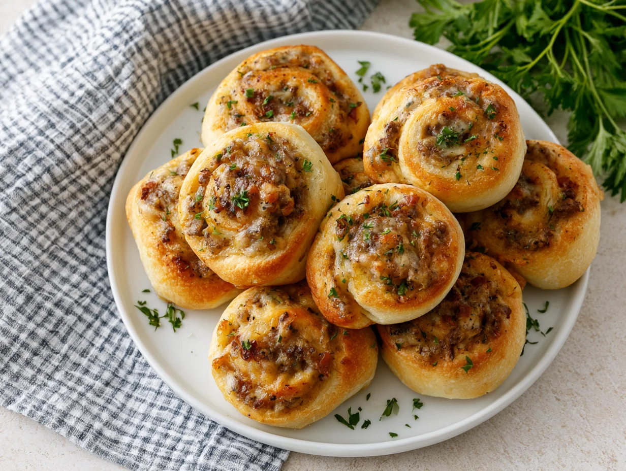 Garlic Butter Bacon Cheeseburger Rollups Recipe