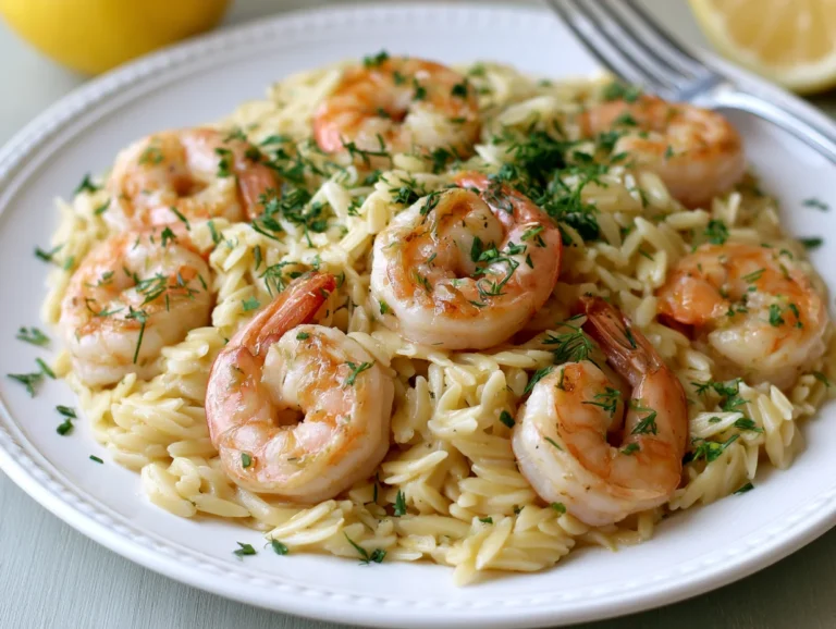 Garlicky Lemon Garlic Shrimp Orzo Recipe