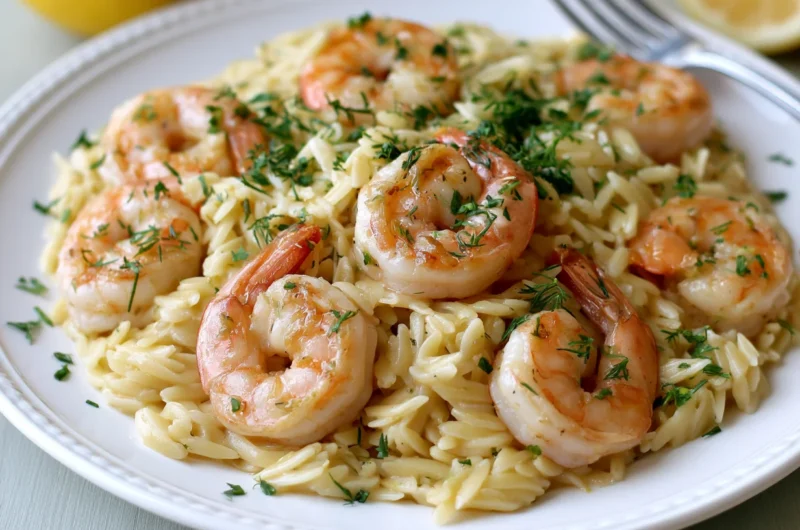 Garlicky Lemon Garlic Shrimp Orzo Recipe