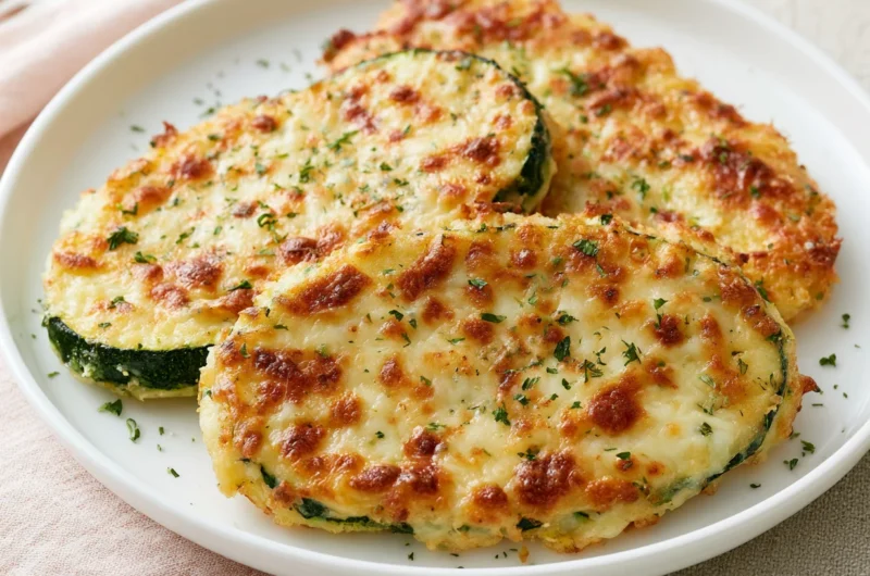 Golden Cheesy Zucchini Steaks Recipe