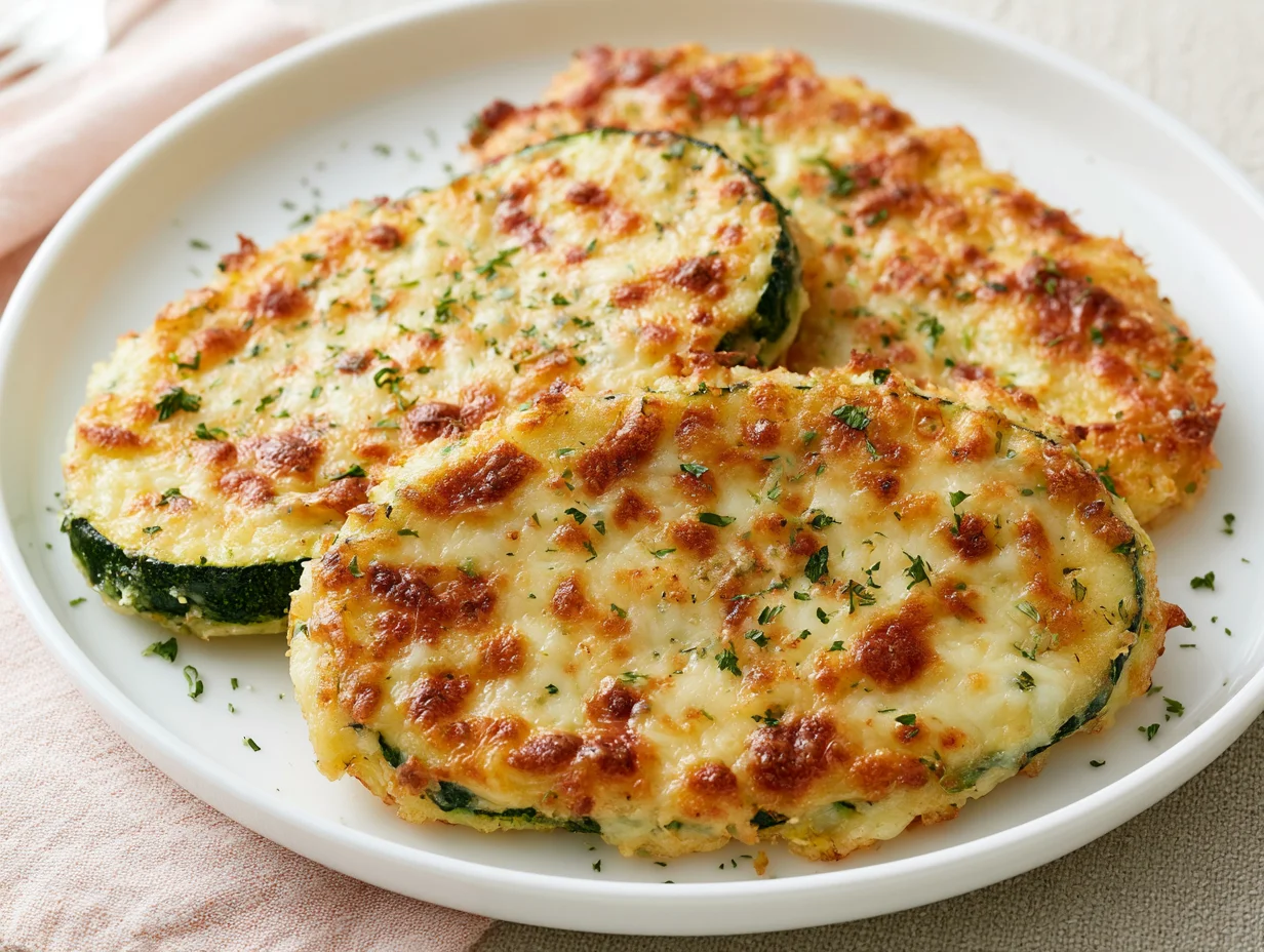 Golden Cheesy Zucchini Steaks Recipe