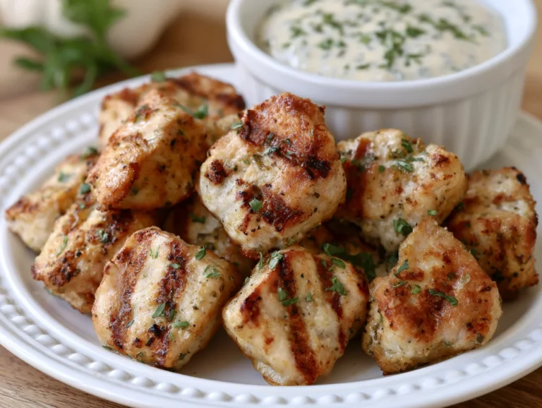 Grilled Chicken Bites with Garlic Sauce Recipe