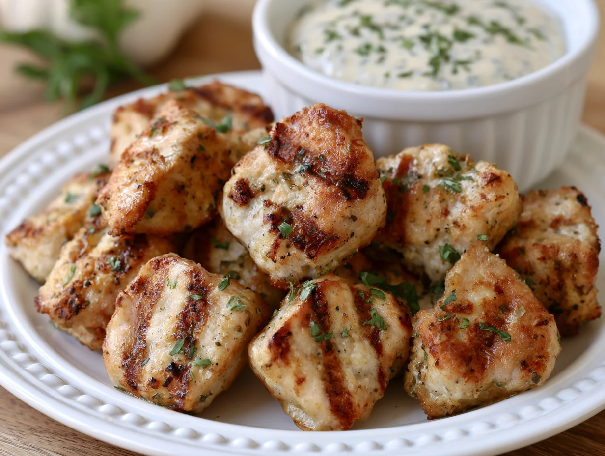 Grilled Chicken Bites with Garlic Sauce Recipe