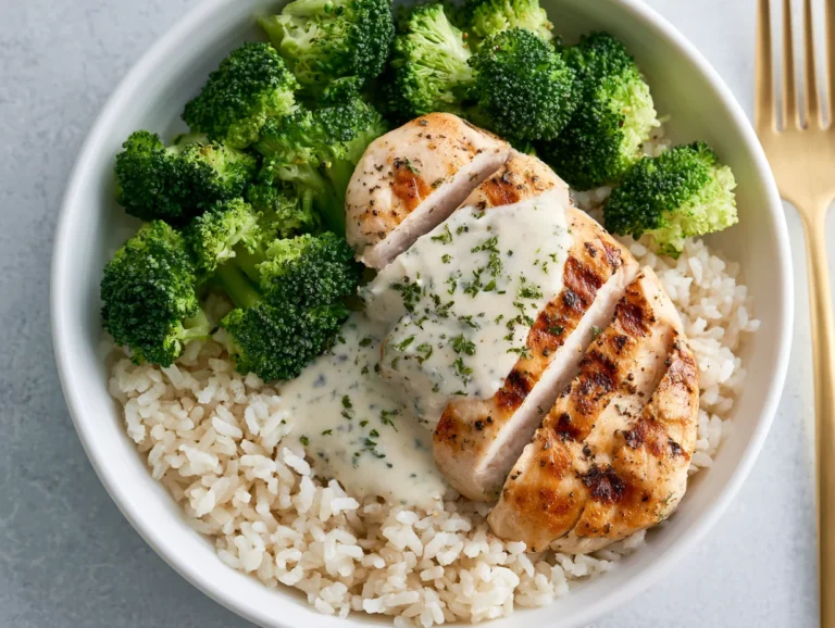 Grilled Chicken Broccoli Bowls with Garlic Sauce Recipe