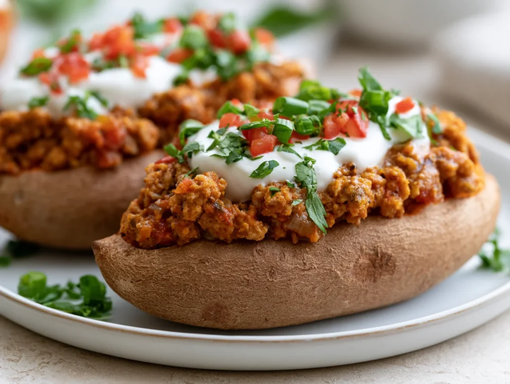 Ground Turkey Stuffed Sweet Potatoes Recipe