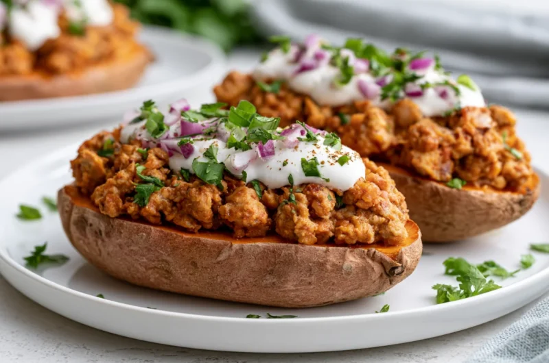 Ground Turkey Stuffed Sweet Potatoes Recipe