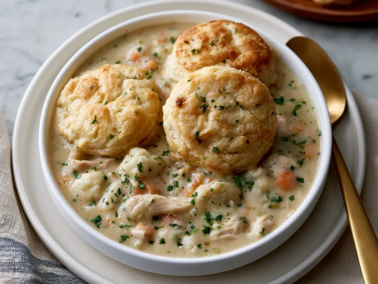 Homemade Chicken Pot Pie with Biscuits Recipe