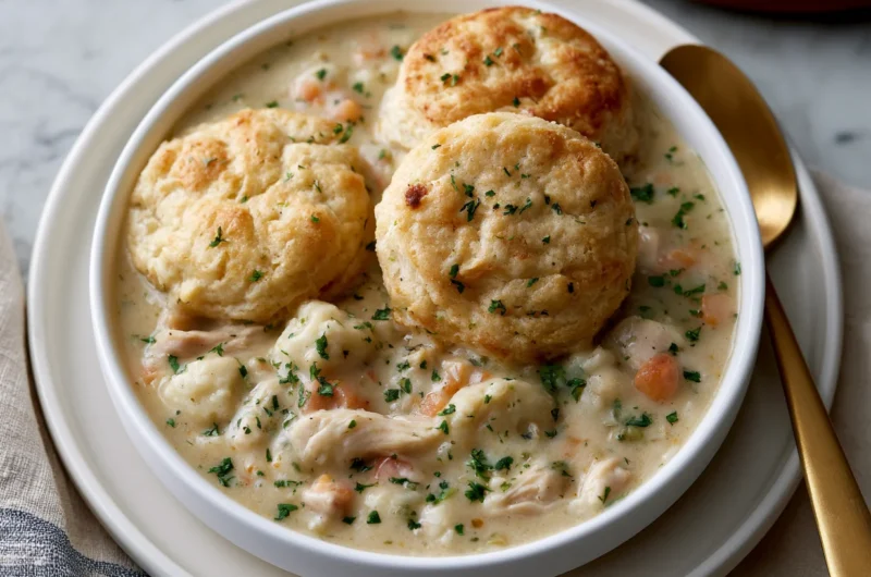 Homemade Chicken Pot Pie with Biscuits Recipe
