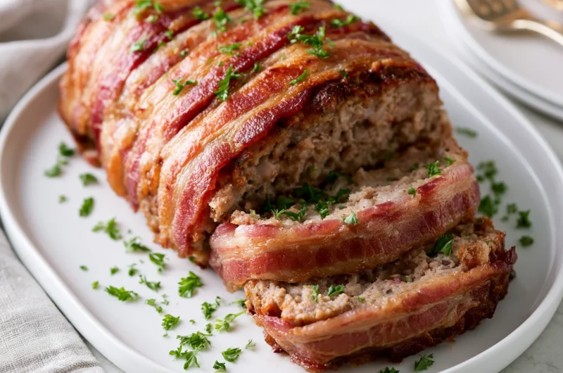 Homestyle Bacon Wrapped Meatloaf Recipe
