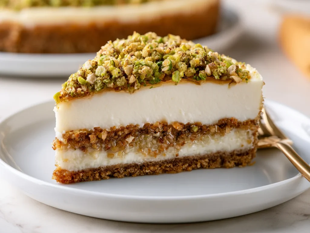 Honey Pistachio Baklava Cheesecake Recipe