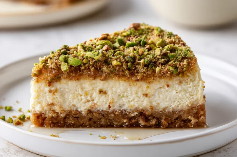 Honey Pistachio Baklava Cheesecake Recipe