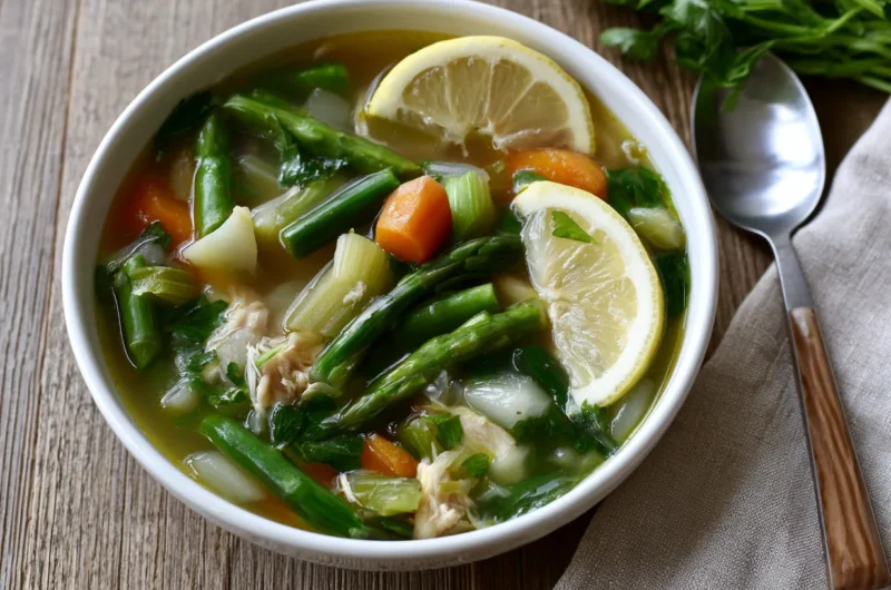 Lemon Chicken Soup with Spring Veggies Recipe
