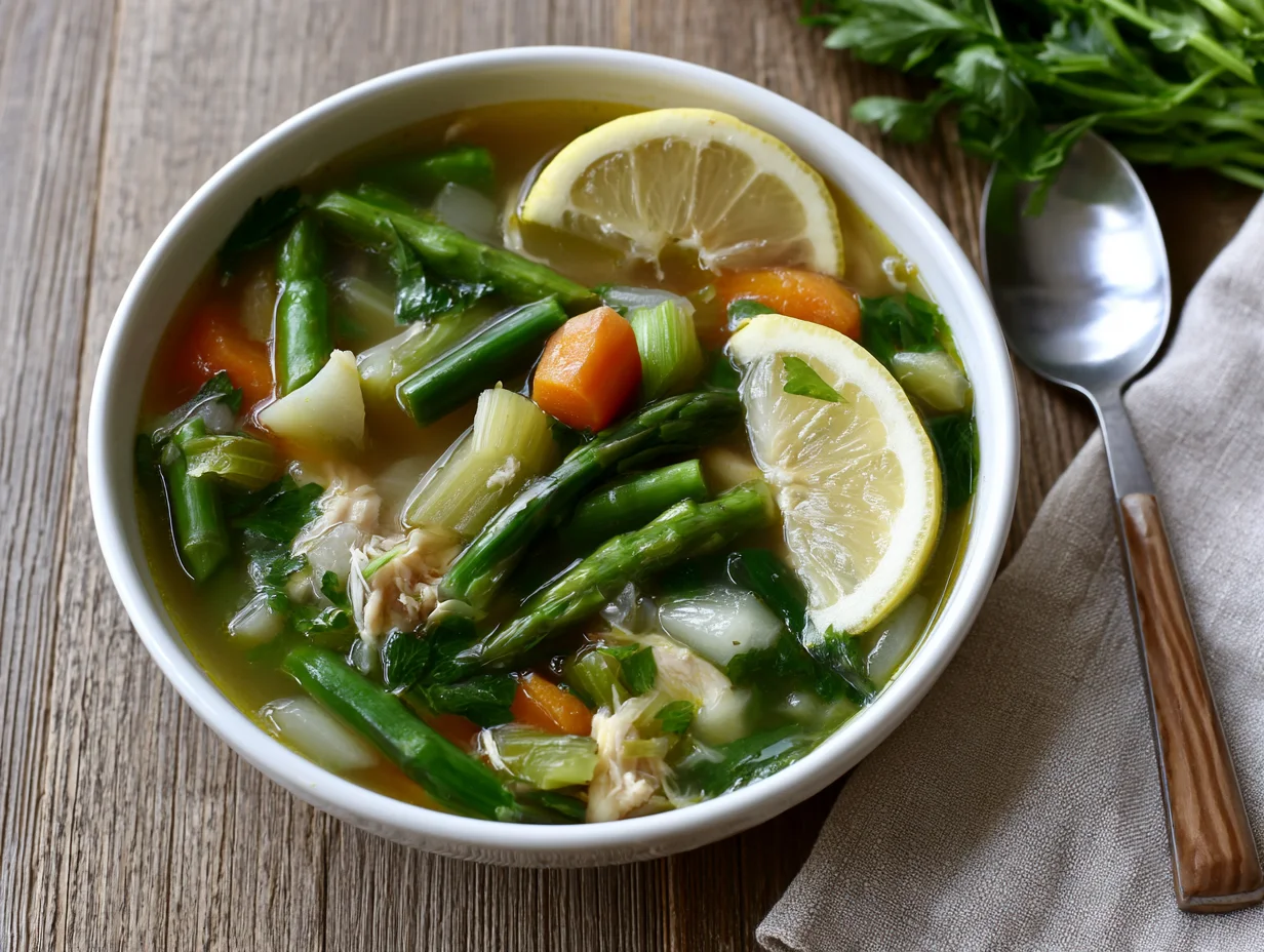 Lemon Chicken Soup with Spring Veggies Recipe