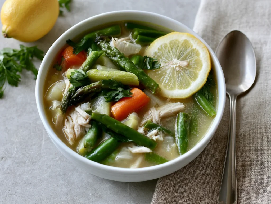 Lemon Chicken Soup with Spring Veggies Recipe